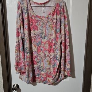 Dear Scarlett Vibrant Paisley Long Sleeve Top